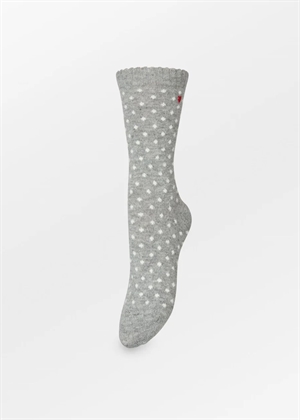 Dotted wola sock Grey Melange Becksøndergaard 